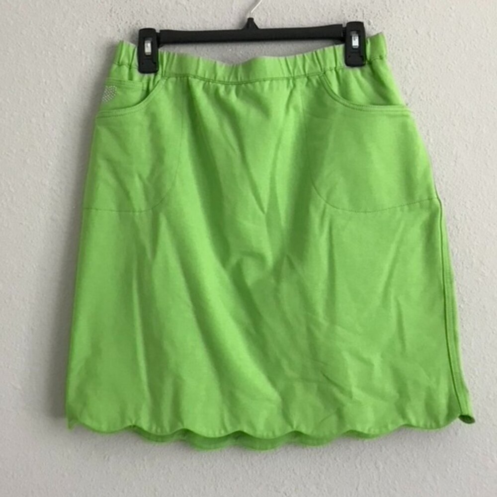 Quacker Factory DreamJeanne REG Scalloped Hem Skort - (Sz) a591097